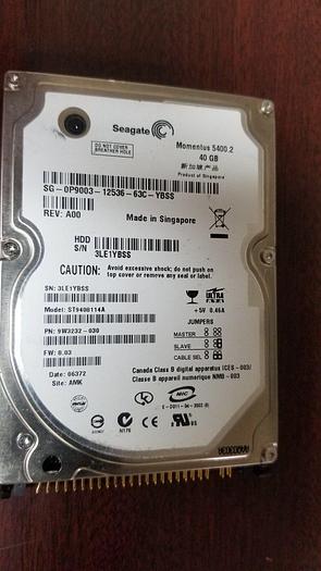 Used Seagate ST9406114A 40GB 2.5" Ultra ATA Drive