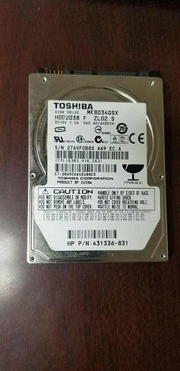 Used Toshiba MK8034GSX 2.5" 80GB SATA Laptop Drive