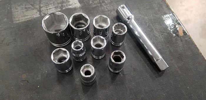 Used PROTO 1/2" SAE Socket Set #7 Made In USA