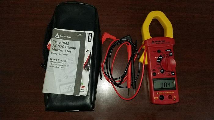 Used AMPROBE AC68C True RMS AC/DC Clamp Multimeter with Leads Unit #11