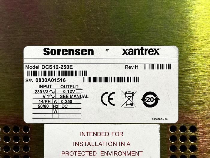 Used Sorensen/Xantrex DCS12-250E Programmable DC Power Supply 12V,250A *PARTS*