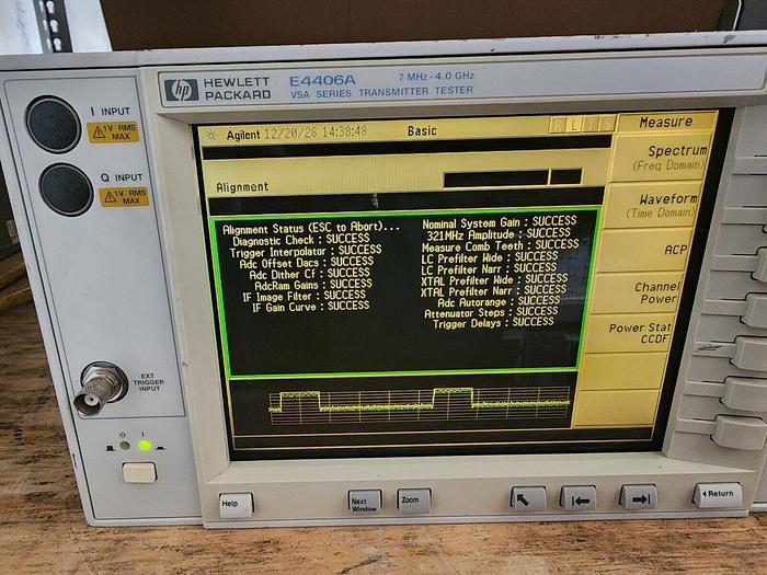 Used HP/Agilent E4406A VSA Series Transmitter Tester 7MHz-4GHz Unit D