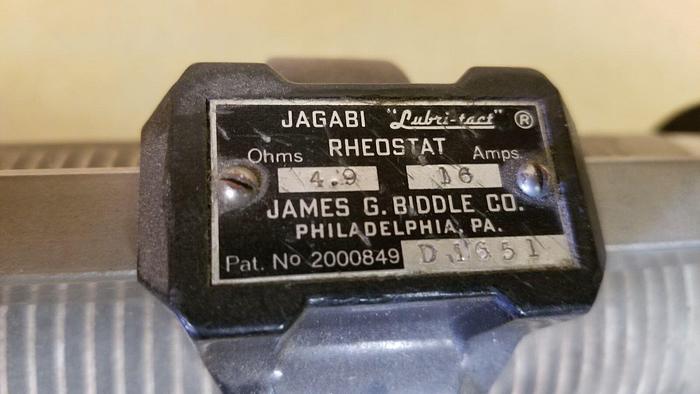 Used Biddle Jagabi Rheostat 4.9 Ohm 16 Amp