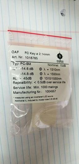 Agilent 1005-0433 PC-SM 15dB Fiber Optic Attenuator NEW!