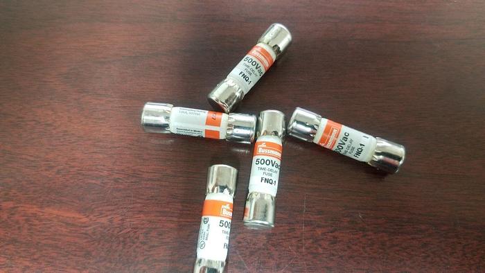 BUSSMAN FNQ-1 500VAC Time Delay Fuse Lot of 5 NEW!