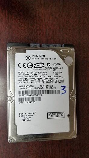 Used Hitachi HTS541640J9SA00 40GB 2.5" Laptop Drive