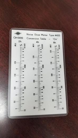 Used Bruel & Kjaer QH0010 Conversion Table For 4425 Noise Dose Meter