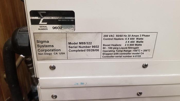 Used Sigma Systems M88/322 Double Stack Cryo Temp Chamber Set