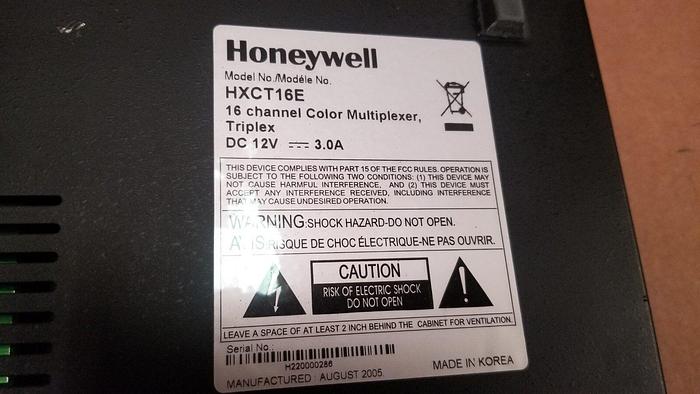 Used Honeywell HXCT16E 16 Channel Color Multiplexer, Triplex