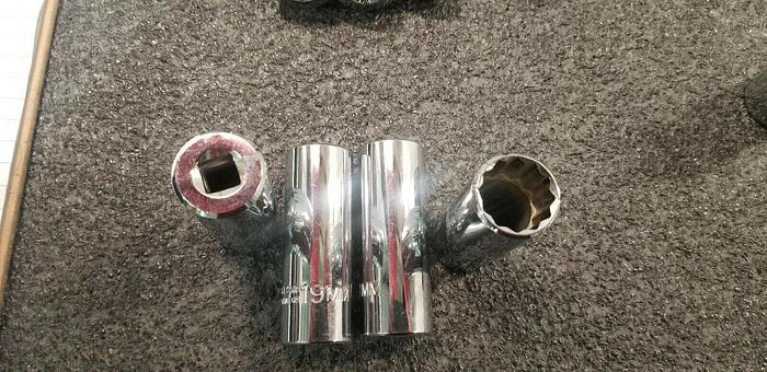 Used PROTO 19mm 3/8" Deep 12 Point Socket Lot of 4 Set #1