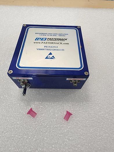 Used Pasternack PE15A3512 Broadband High Gain Amplifier 1-20GHz 100VAC 60dB Gain NEW