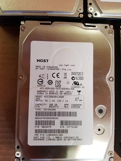 Used Hitachi/HGST HUS156030VLS600 300GB 15K Drives Lot of 9