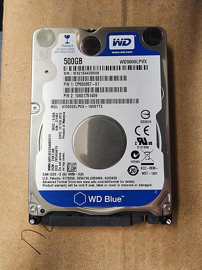 Used Western Digital WD5000LPVX-16V0TT3 500GB 2.5" SATA HDD