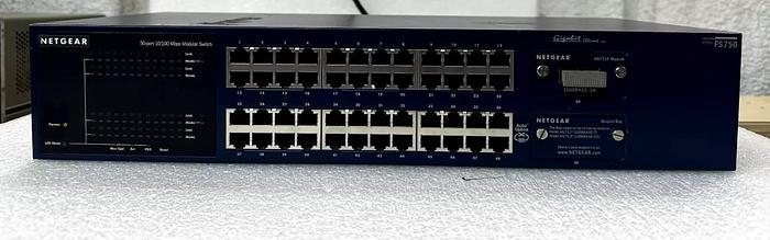 Used Netgear FS750 50-Port 10/100 Mbps Modular Switch w/ Fiber Module
