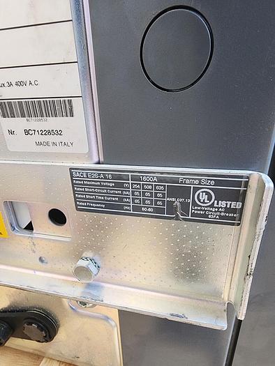 Used ABB SACE E2S-A 1600 Amp Circuit Breaker Unit #3
