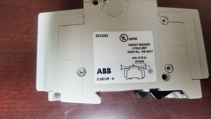 Used ABB  S203UP-K Circuit Breaker 20A