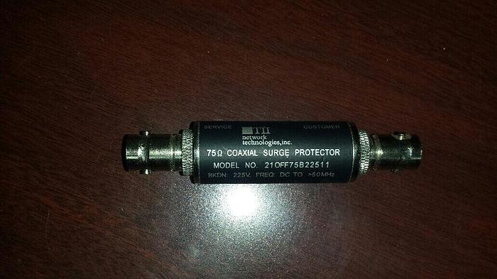 Used Network Technologies 75 Ohm Coaxial Surge Protector