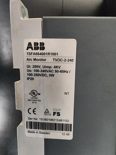 Used ABB TVOC-2-240 Arc Guard System