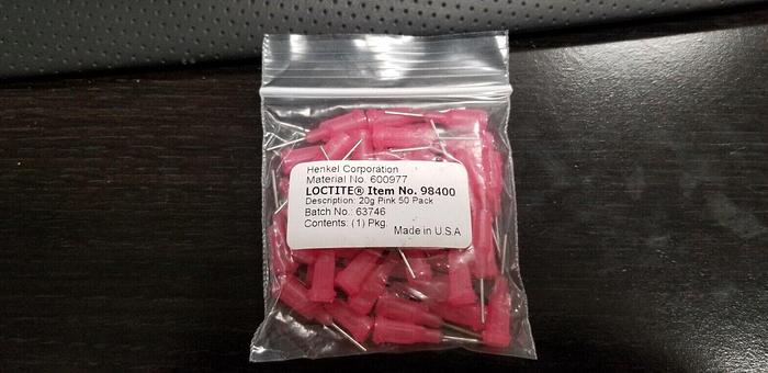 Used Loctite 98400 20GA PINK Dispenser Tips Lot of 50 NEW!
