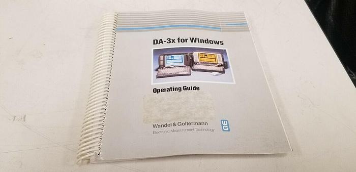 Used Wandel & Goltermann DA-3X For Windows Operation Guide