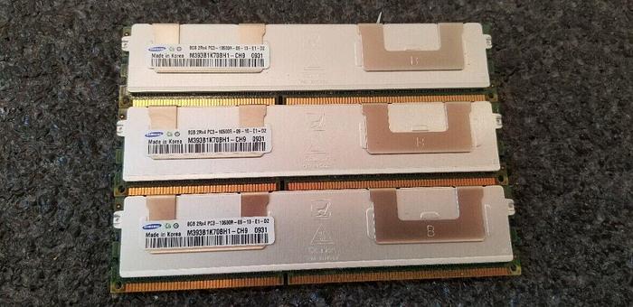 Used Samsung M393B1K70BH1-CH9 8GB 2Rx4 PC3-10600R-09-10-E1-D2 Lot of 3