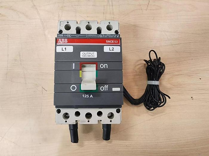 Used ABB SACE S3N 125 Amp Circuit with Aux Switch