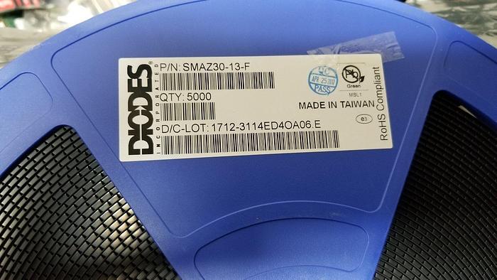 Diodes Incorporated SMAZ30-13-F 2017 Date Code 5000 Pieces