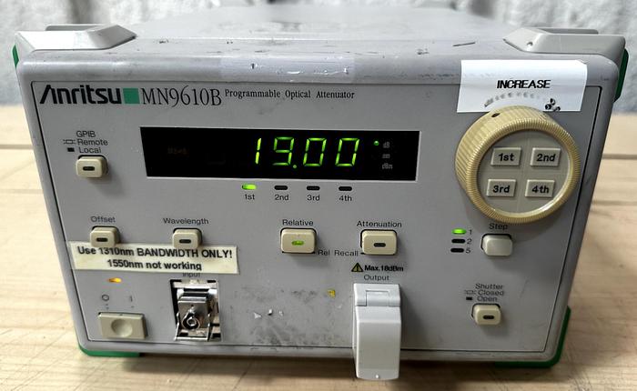 Used Anritsu MN9610B Programmable Optical Attenuator *PARTS*