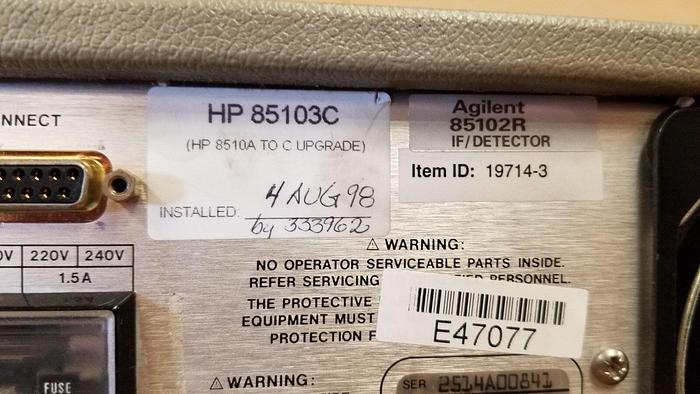 Used Agilent 8530A Microwave Receiver Section Powers UP! READ!