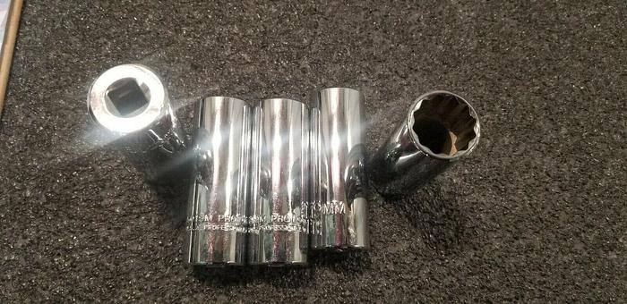 Used PROTO 19mm 3/8" Deep 12 Point Socket Lot of 5