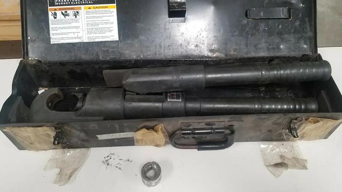 Used BURNDY Y750-2 Revolver Hypress Crimper with 1 Die Set Unit #5 GOOD!!