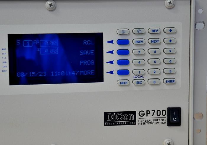 Used DiCon GP700 Fiber Optic Switch Version 2.23 w/ TX and RX Ports