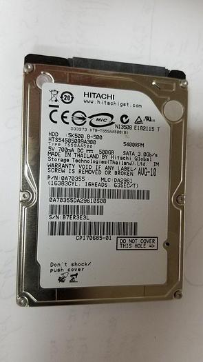Used Hitachi HTS545050B9A300 500GB 2.5" SATA Drive