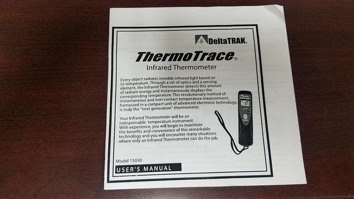 Used DeltaTRAK Model 15030 ThermoTrace IR Thermometer User's Manual