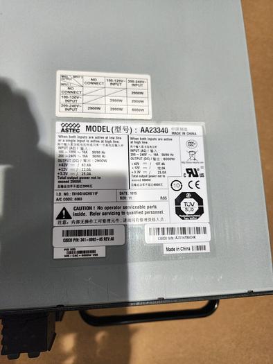 Used Cisco 341-0092-05 WS-CAC-6000W Power Supply