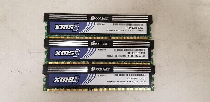 Used Corsair TR3X6G1600C7 6GB 1600MHz DDR3 Kit