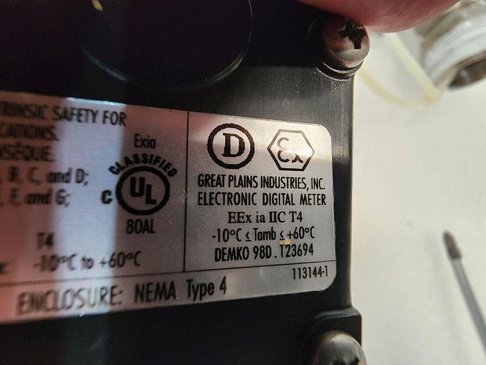 Used Great Plains Industries Industrial Grade Turbine Flowmeter