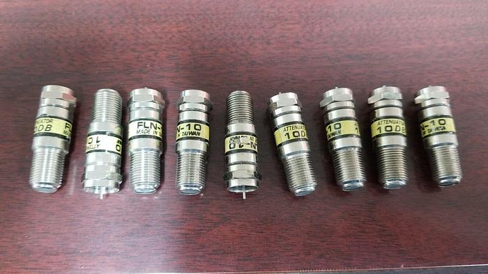 Used TONER FLN-10 Attenuator 75 Ohm 10dB Lot of 9