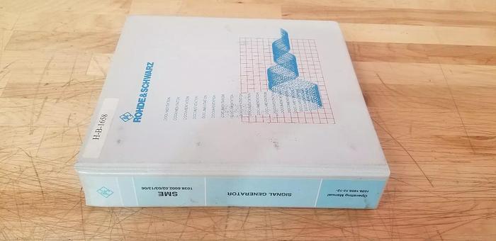 Used Rohde & Schwarz SME Signal Generator Operator's Manual