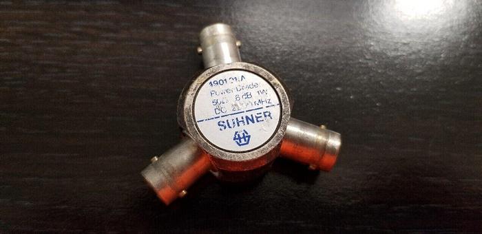 Used SUHNER 4901.01.A BNC 50Ohm 1W 6dB 2GHz Power Divider Unit #4