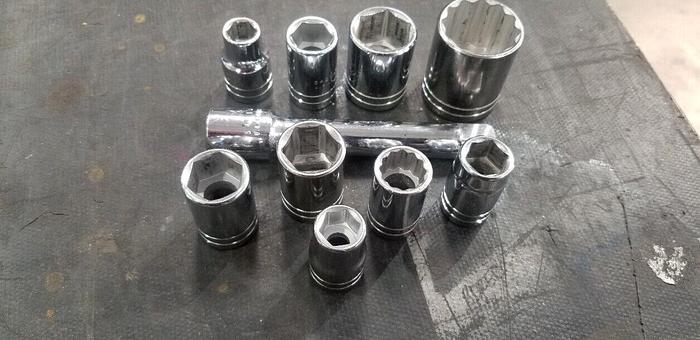 Used PROTO 1/2" SAE Socket Set #13 Made In USA