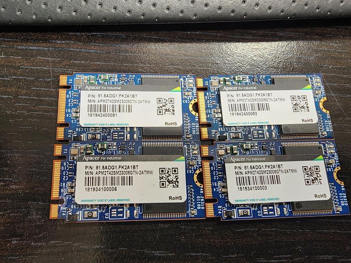 Used APACER APM2T42SM23008GTN-2ATMW 8GB FLASH SSD LOT OF 4