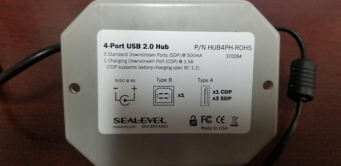 Used SEALEVEL HUB4PH 4-Port USB 2.0 HUB