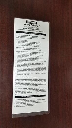 Used Midtronics Micro Celltron Quick Reference Guide