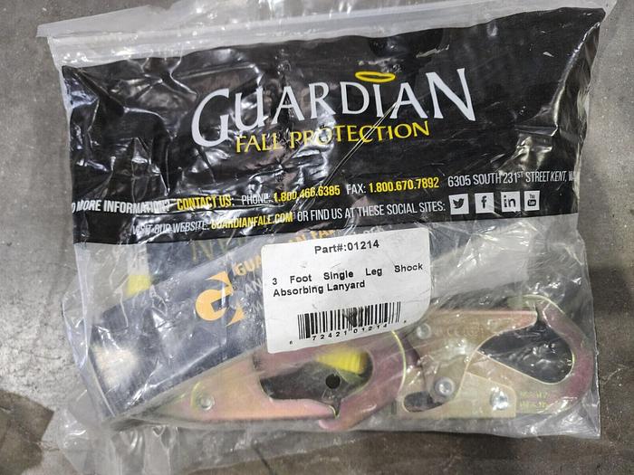 Guardian 01214 3 Foot Single Leg Shock Absorbing Lanyard NEW!