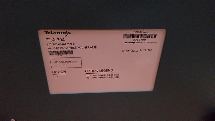 Used Tektronix TLA704 Logic Analyzer with TLA7N4 and TLA7L4