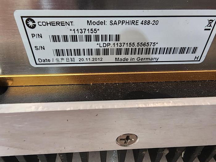 Used COHERENT SAPPHIRE 488-20 CW Laser Unit #1