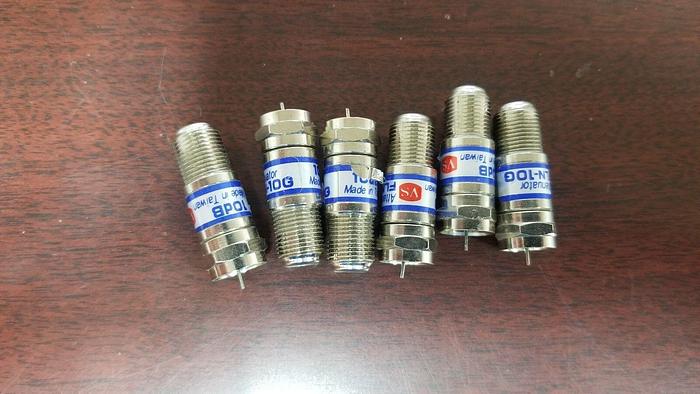 Used VS FLN-10 75Ohm 10dB Attenuator Lot of 6