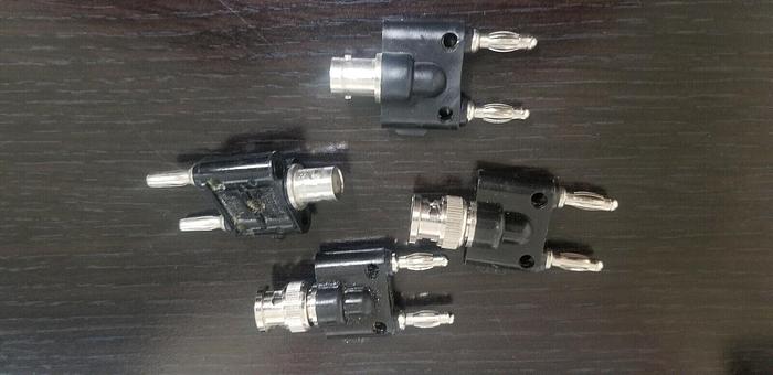 Used BNC to Double Banana Plug Adapters Lot of 4