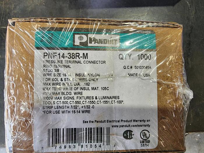 PANDUIT PNF-38R-M Ring Terminal Lot of 1000 Pieces NEW!